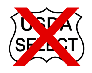 USDA select logo crossed out